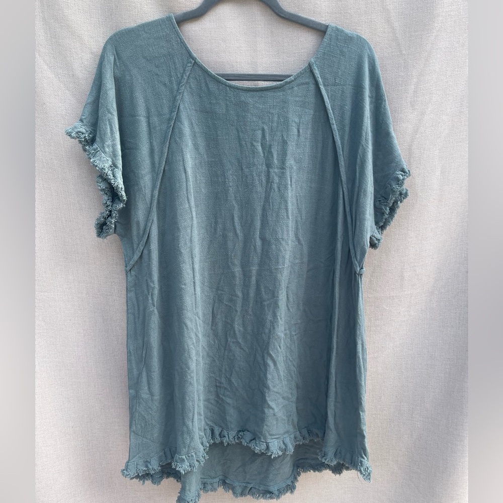 Frayed Hem jade Tunic Top, Umgee tunic top
